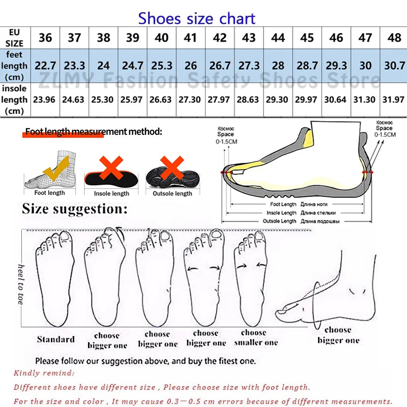Fashion Safety Shoes Men Steel Toe Sneakers Puncture Proof Breathable Work Safety Boots Man Comfy Work Shoes Male Security Boots - Sun Studio