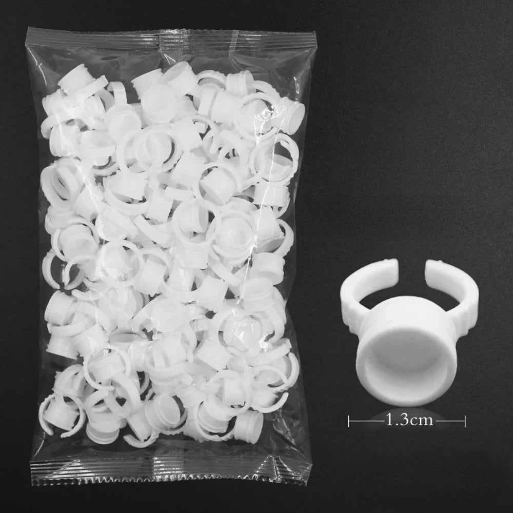 100pcs S/M/L Disposable Tattoo Ink Rings Cups Eyebrow Lip Tattoo Pigments Holder Ring Container Permanent Makeup Accessory Tools - Sun Studio
