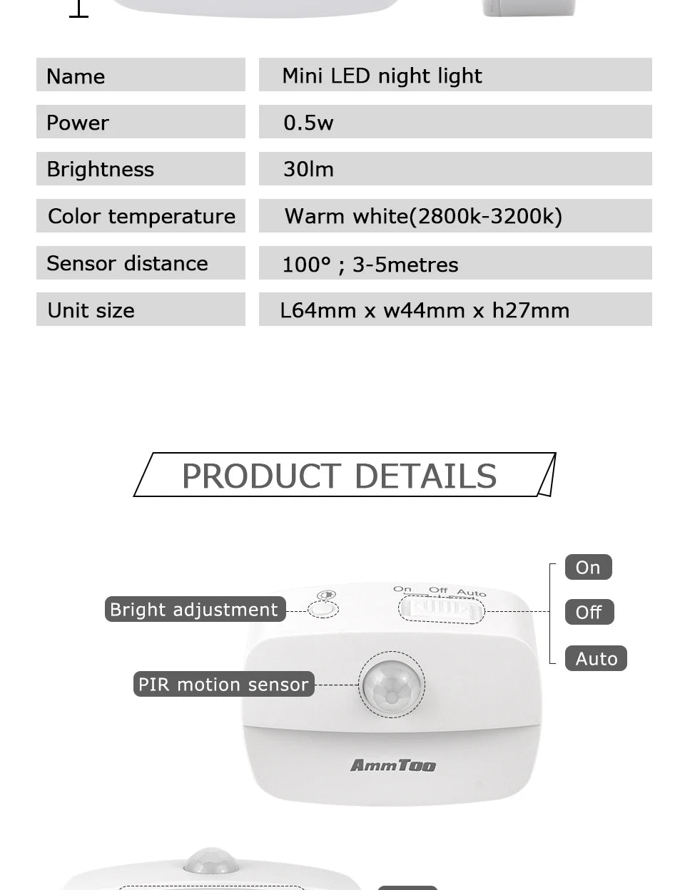 LED Night Light Motion Sensor Night Lamp Room Decor Lamp Bedside Led Lamp With EU Plug Led Lights For Closet Bedroom Home Decor - Sun Studio