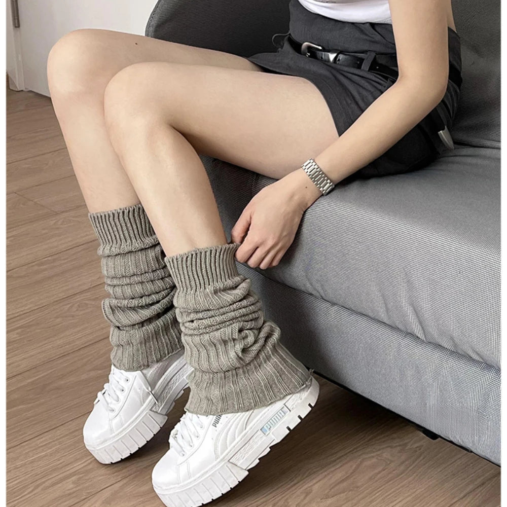 57cm Japanese Lolita Leg Warmers Winter Women Ankle Warmer Girls Gothic Long Socks Thin Knitted Female Cosplay Socks Boot Cuffs - Sun Studio