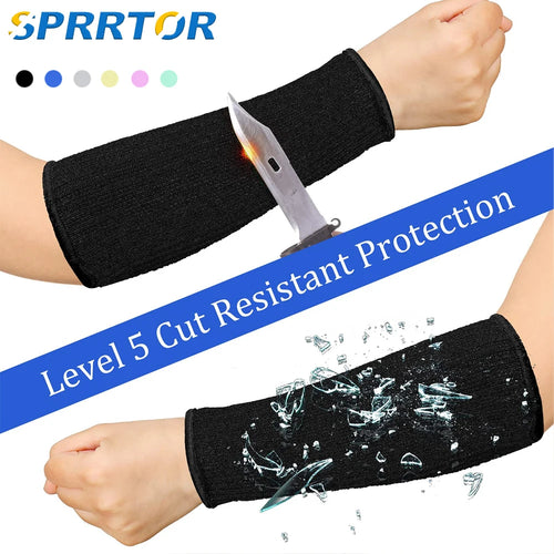1Pair Level 5 HPPE Cut Arm Sleeve,Cut Resistant Thumb Protector Sleeves,Resistant  Anti-Puncture Work Protection Arm Sleeve - Sun Studio