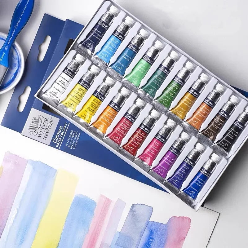 Winsor & Newton Cotman Watercolor Paint Tubes Set - 5ml Tubes (10 or 20 Colors) for Artists, Beginners & Sketching - Sun Studio