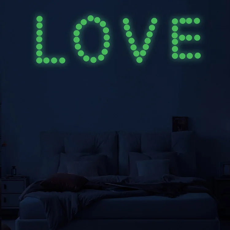 Luminous Round Dot Wall Stickers Kids Room Background Decoration Self-adhesive Decals Bedroom Home Decor Glow In The Dark Mural - Sun Studio