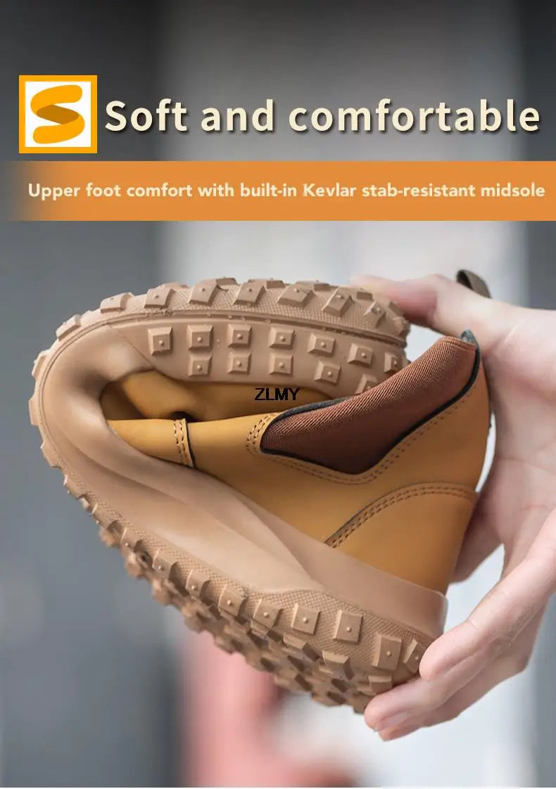 Waterproof Men Welder Shoes Steel Toe Work Shoes Man Anti-spark Anti-smash Safety Shoes Male Slip On Chelsea Work Safety Boots - Sun Studio