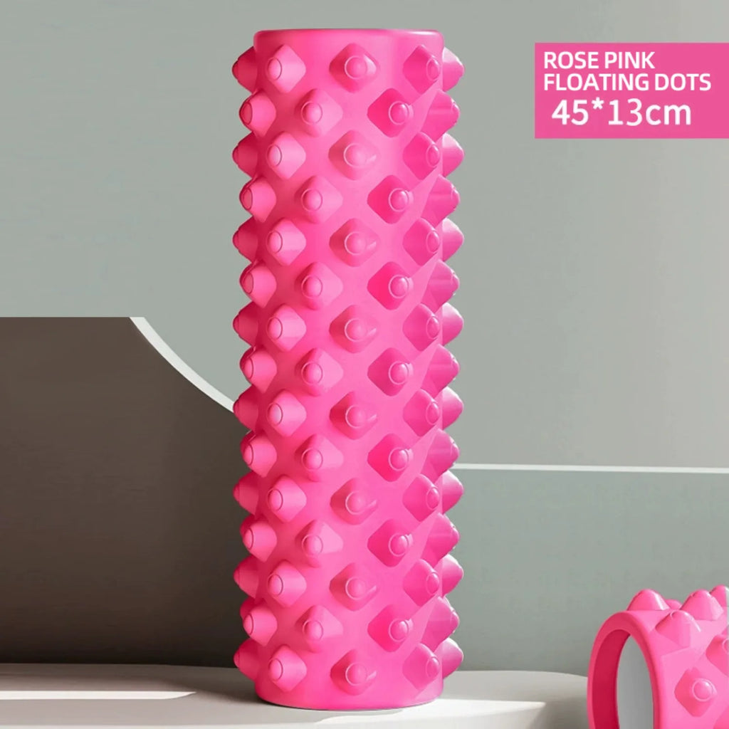 1 Pack – Hollow, Textured, Solid Color Massage and Yoga Roller / Portable Yoga Roller for Slimming Legs - Sun Studio