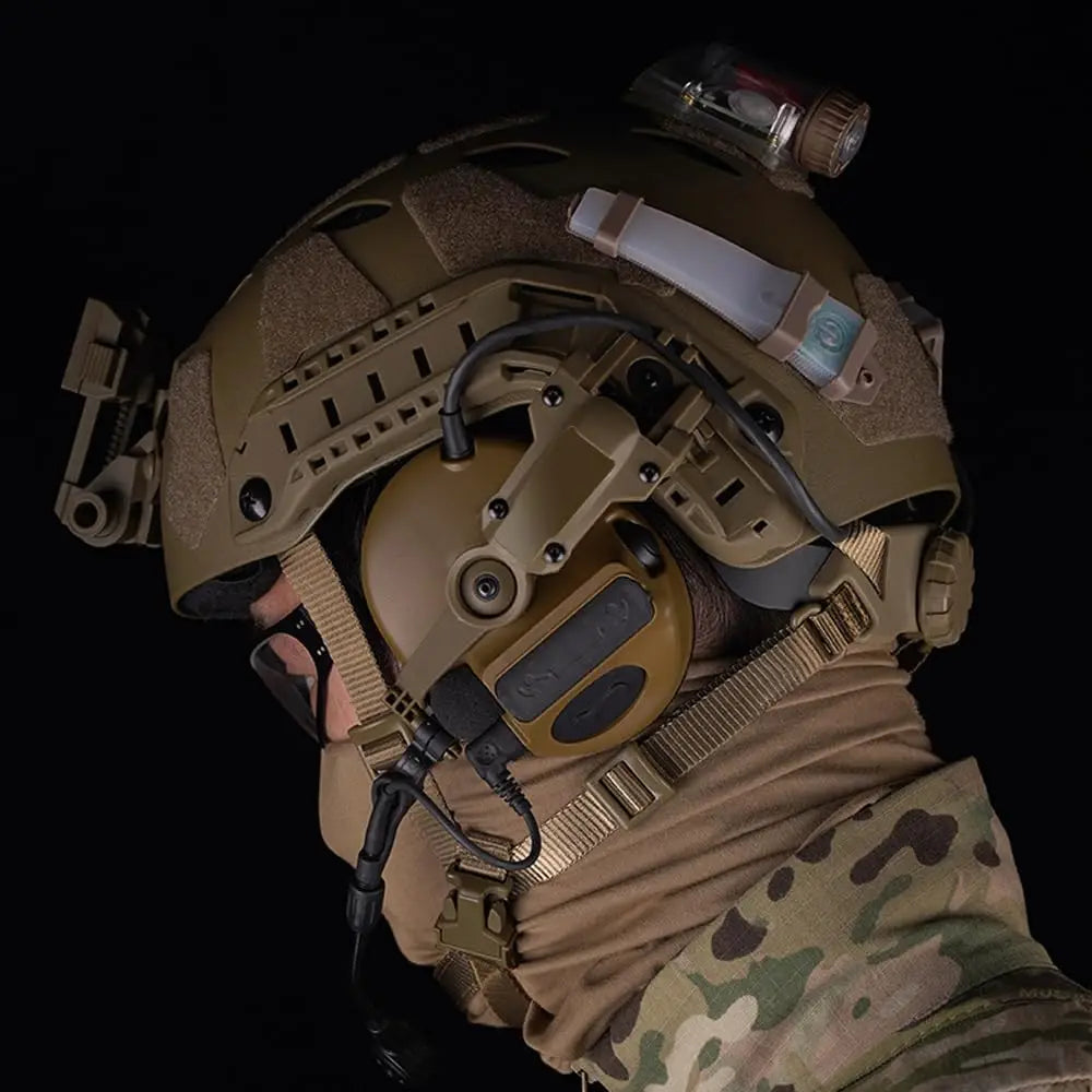 BOOIU Tactical Headset Holder Multi-angle Rotation Airsoft Shooting Headphone Bracket CORE ARC Wendy Mlok Rail Guide Rail Helmet - Sun Studio