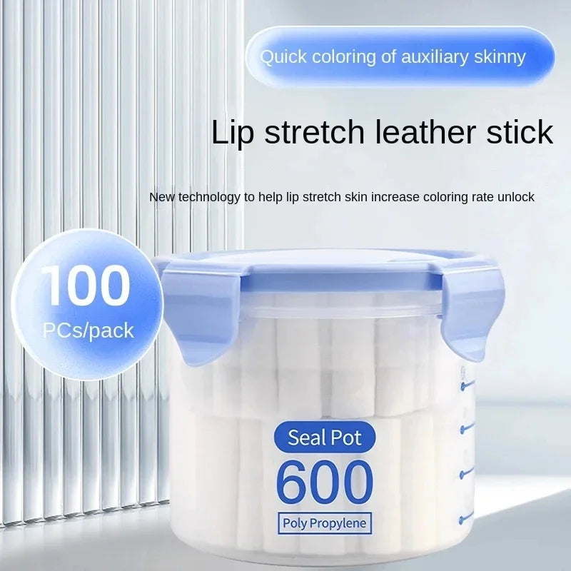100PCS Disposable Lip Tattoo Skin Stretching Cotton Stick With Box Semi-Permanent Makeup Lip Embroidery Blush Recovery Tools - Sun Studio