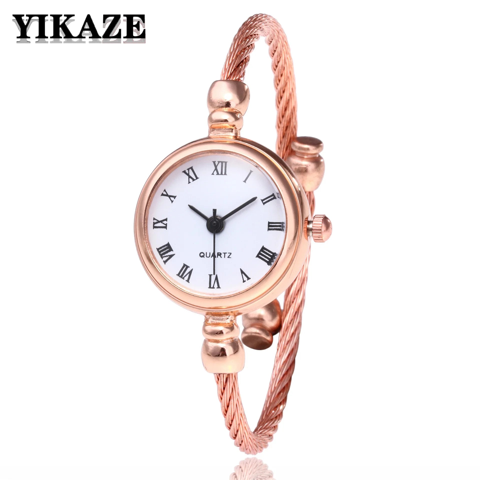 YIKAZE Women Bracelet Watch Retro Gold Bangle Women Watches Stainless Steel Retro Ladies Quartz Wristwatch Clock Dress Watch - Sun Studio