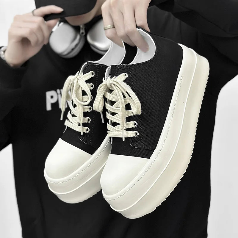 Brand Men Shoes Casual Canvas Distress Flats High to Ankle Boots Women Owens Vintage Original Luxury Designers Sneakers - Sun Studio