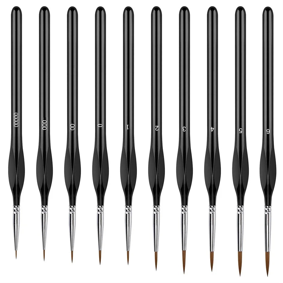 3/6/10/16Pcs Fine Micro Detail Paint Brushes Wood Handle Drybrush for Miniature Art DND  Acrylic Watercolor Painting Hobby Kits - Sun Studio