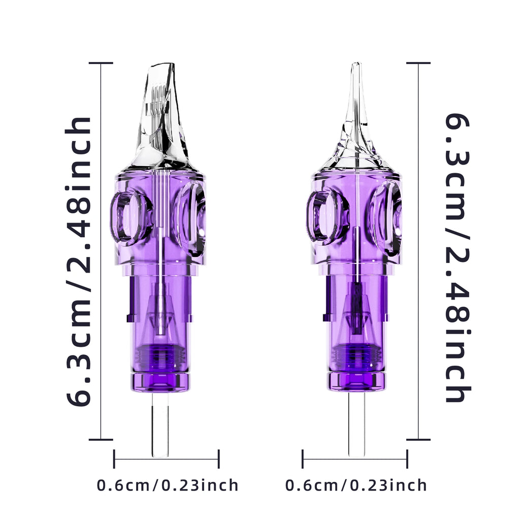 Tattoo Cartridge Needles POSEIDON 20PCS Disposable Safty RL RS RM M1 Tattoo Needle Hot Sale Purple Tattoo Cartridge Needles - Sun Studio