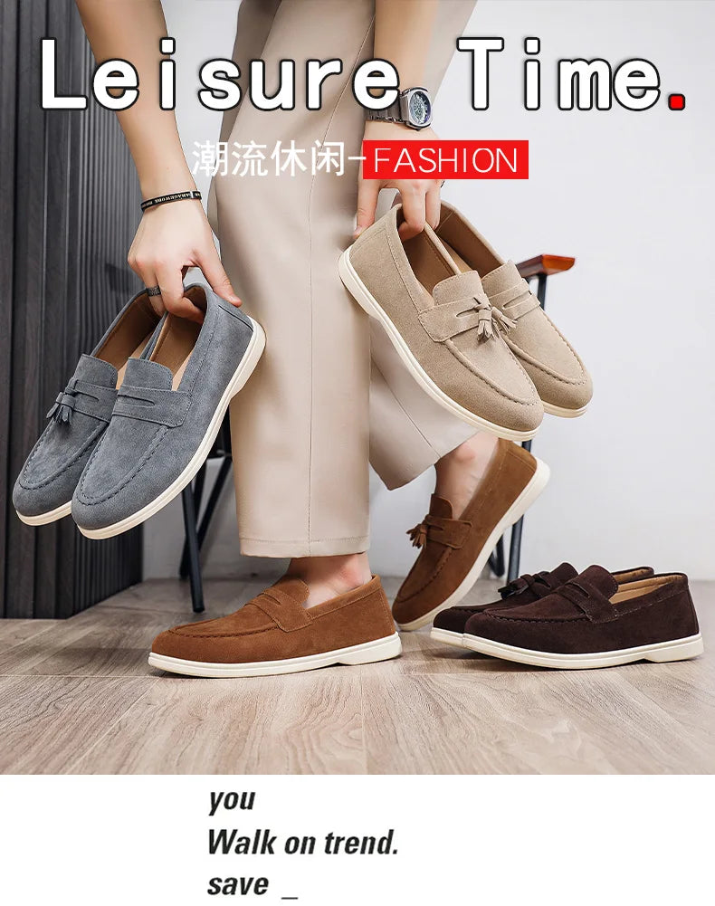 Fashion Men's Casual Shoes British Classic Tassel Loafers Moccasins Lazy Outdoor Flat Shoes‌。 - Sun Studio
