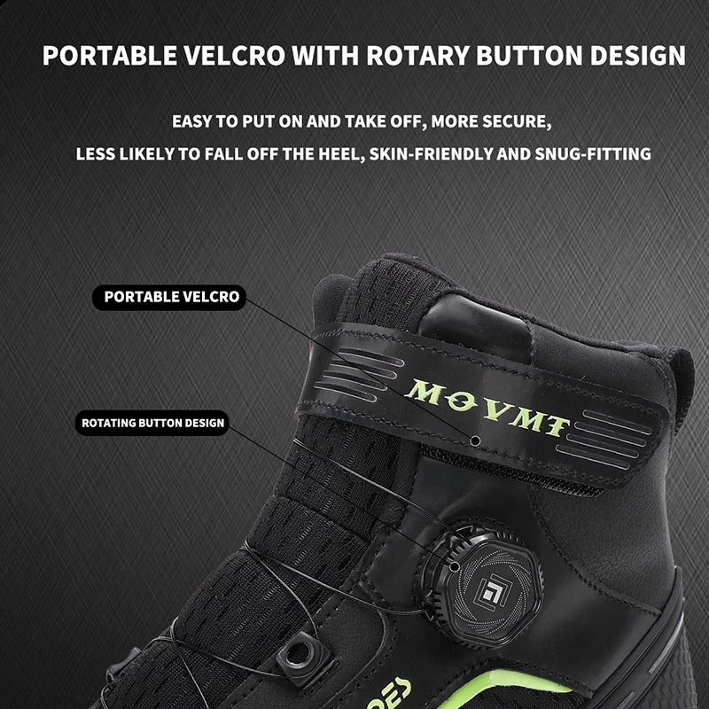Motorcycle Riding Shoes Men's Breathable Leather Boots Casual Comfortable Slip-On Ankle Boots for Urban Cycling - Sun Studio