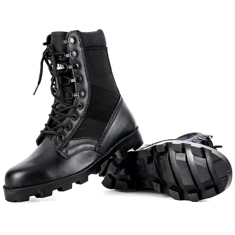 Tactical Boots Men Training Special High-Top Shoes Outdoor Shock-Absorbing Hard-Soled High-Waist Hiking Shoes - Sun Studio