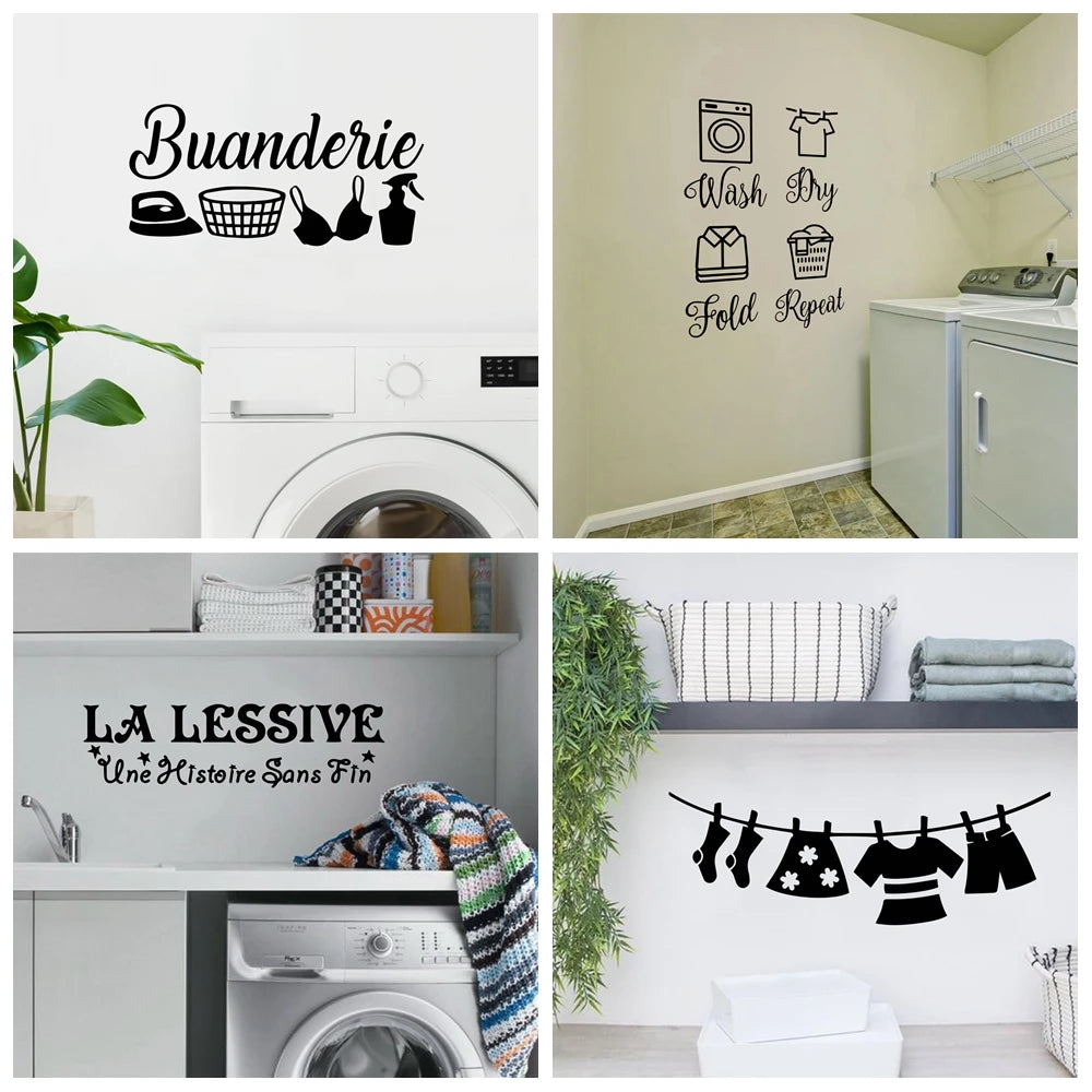 1 pc Laundry room New Wall Decal Art Vinyl Stickers For Home Decor Living Bedroom Decoration Accessories Murals - Sun Studio