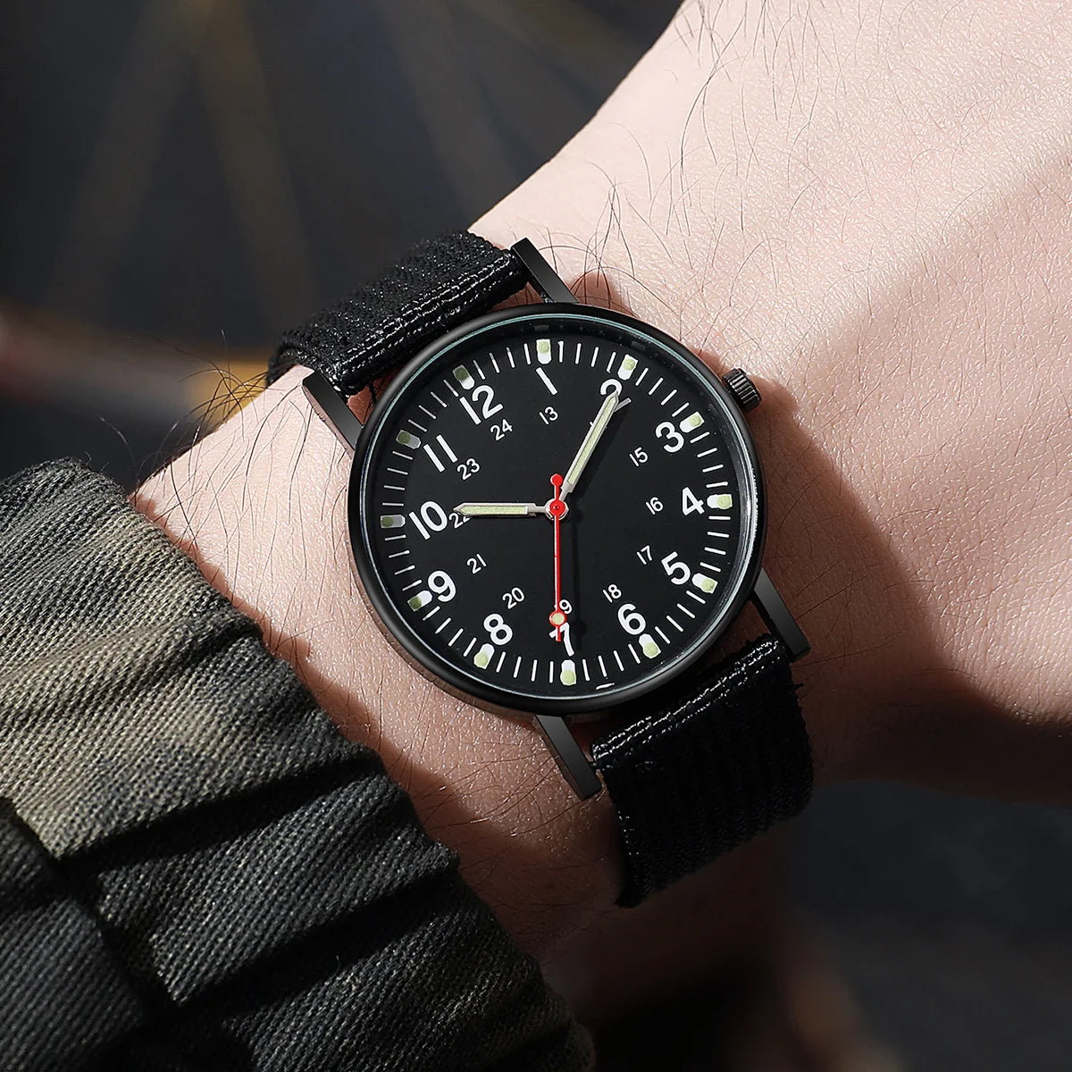 5 pieces/set of sports watches, single nylon strap, outdoor quartz watch, men's watch - Sun Studio