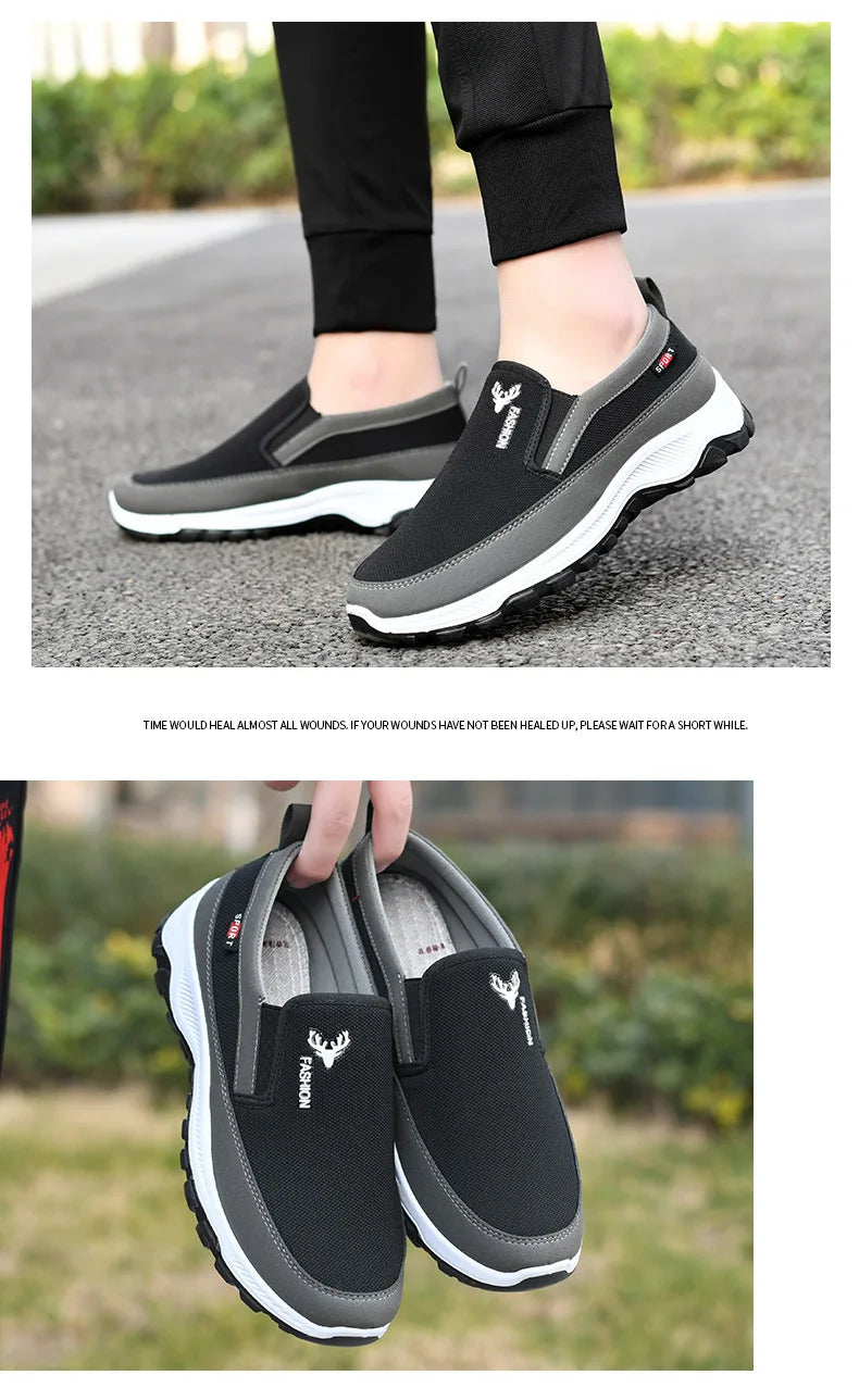 Men Running Hiking Sneakers Breathable Orthopedic Travel Plimsolls Slip On Comfortable for Outdoor Activity Hiking Walking - Sun Studio