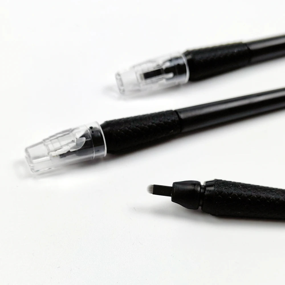 10/50Pcs Disposable Microblading Pen 0.15/0.18mm 18U Sterilized Permanent Makeup Eyebrow Tattoo Pen with U Blades - Sun Studio