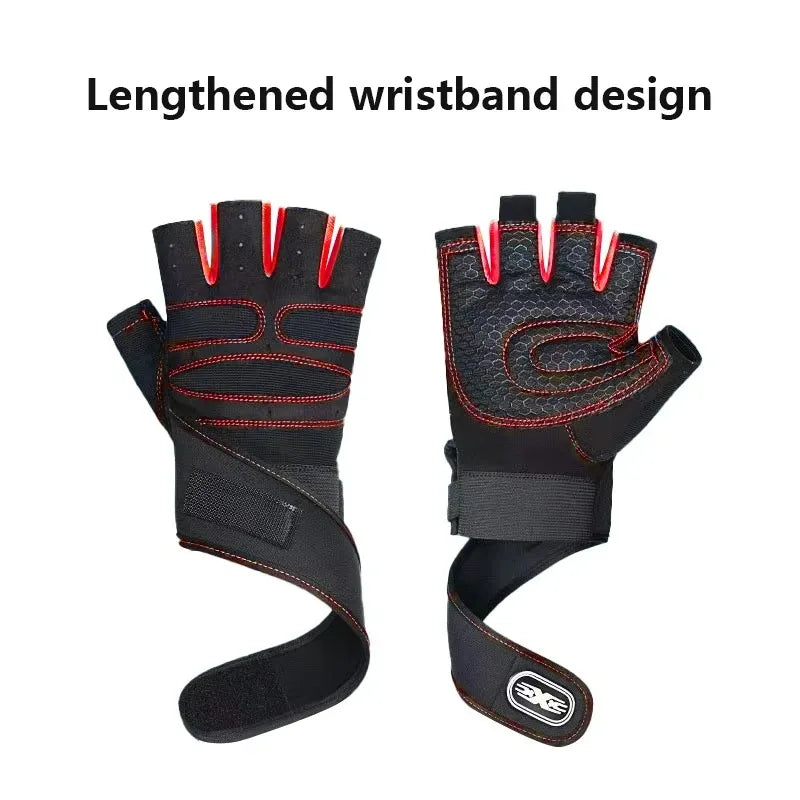 Gym Gloves for Men Women Fitness Weight Lifting Wristband Gloves Body Building Training Sports Exercise Cycling Glove Shockproof - Sun Studio