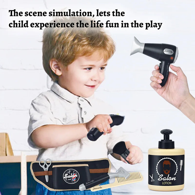 Kids Hair Styling Toys Pretend Hair Salon Shaving Set Fashion Makeup Set Toy For Birthday Party Dress up Game Gift - Sun Studio