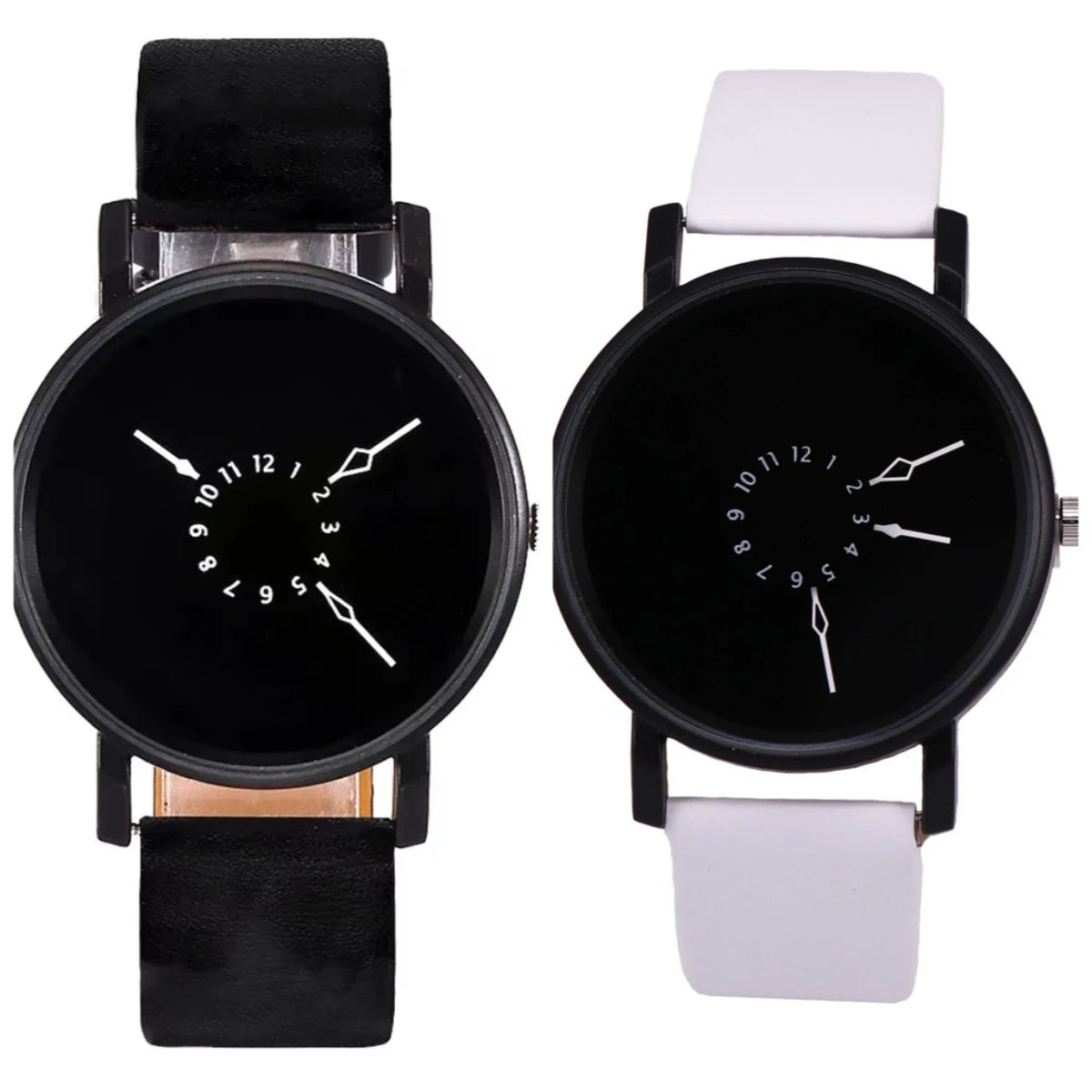 Couple Casual Quartz Watches Leather Band Strap Watch Analog Wrist Watch for Women Men Creative Digital Dial Clock Reloj Mujer - Sun Studio