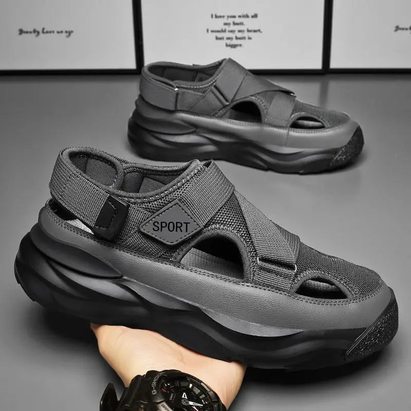 Men's Breathable Hollow out Sporty Slippers Soft Bottom Casual Fashion Sandals Anti-Slip Durable Rubber Sole Comfortable Slip-On - Sun Studio