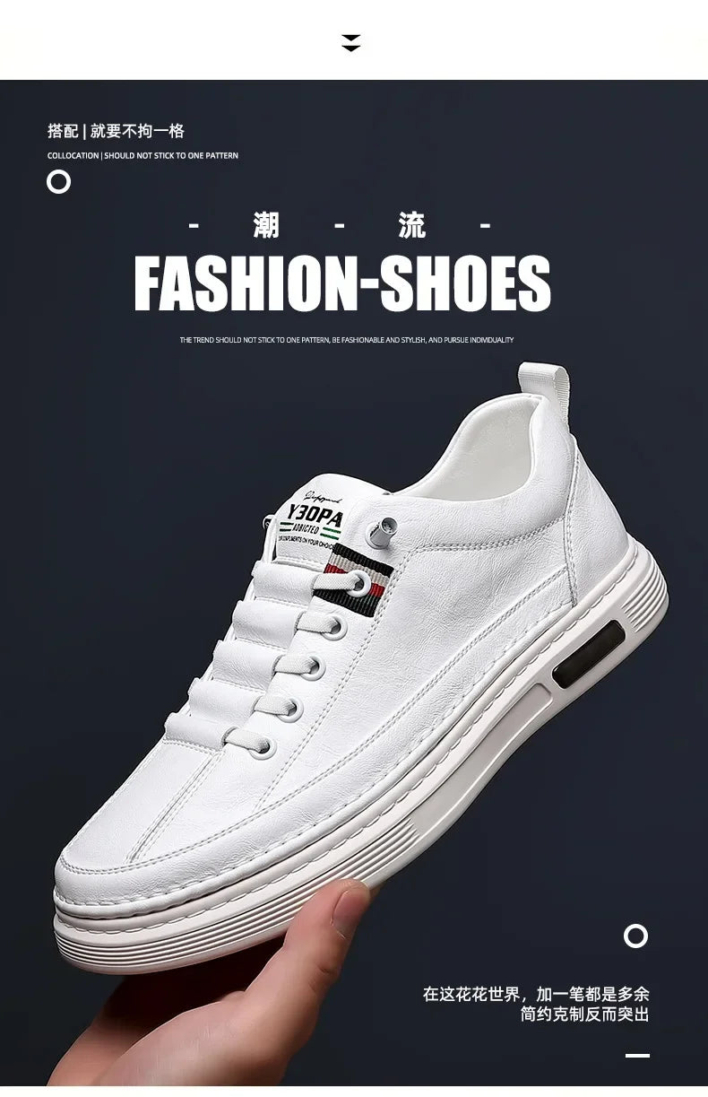 New Leather Shoes for Men Non-slip Sports Fashion Comfortable Sneakers Male Flat Slip-on Casual Brand Men's Casual - Sun Studio