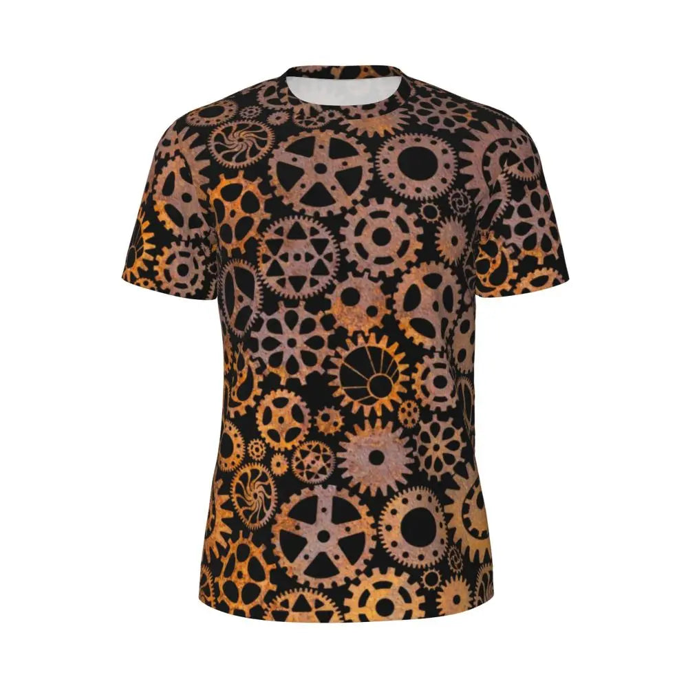 Gym T Shirt For Men Steampunk Design T-Shirts Fashion Wonderful Clockwork Vintage Summer Tees O Neck Streetwear Design Tops - Sun Studio