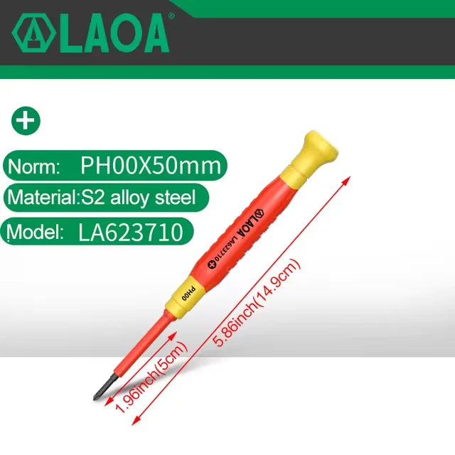 LAOA Insulated Precision Screwdriver a Cross Small Size Screwdriver to Remove Eyeglasses Clocks and Watches Cell Phone Notebook - Sun Studio