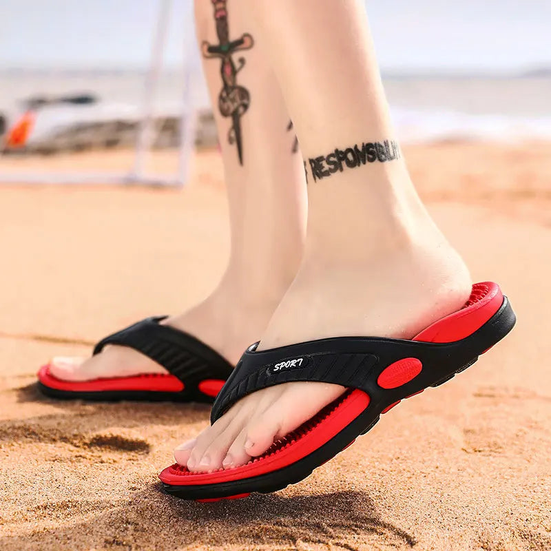 Vanmie Summer Slippers Men Massage Beach Flip Flops Men Slippers 2024 Casual Anti-slip Beach Slippers for Men Fashion Flip-flops - Sun Studio
