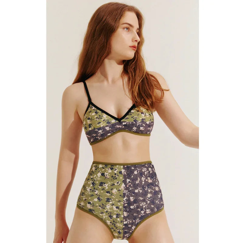 Cikini-Women's Vintage Bikini, Reversible Print, High Waist Swimsuit, Sexy Swimwear, Bathing Suit for Female, New, 2023 - Sun Studio