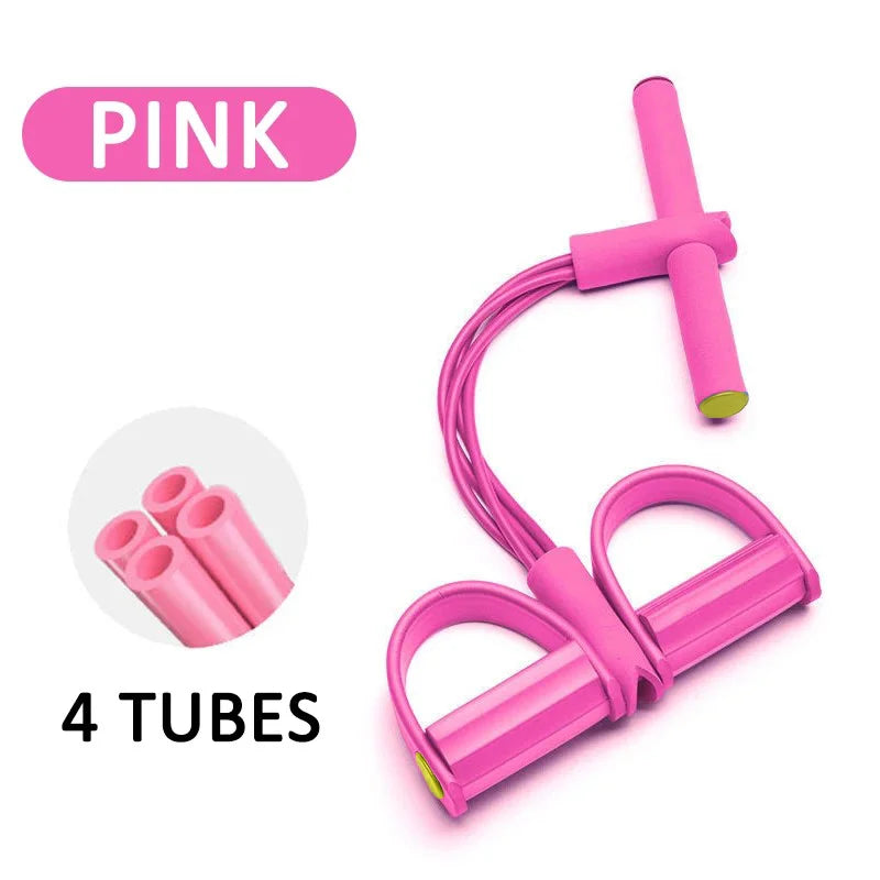 Multi-Functional Four-Tube Pedal Tensioner Yoga Elastic Band Home Fitness Equipment Abdominal Strengthening Tension Rope - Sun Studio