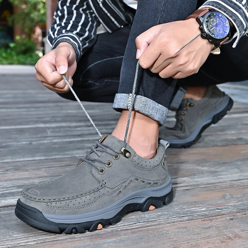 New Large Size Men's Shoes Genuine Leather Flats Men Loafers High Quality Outdoor Men Sneakers Breathable Male Casual Shoes - Sun Studio