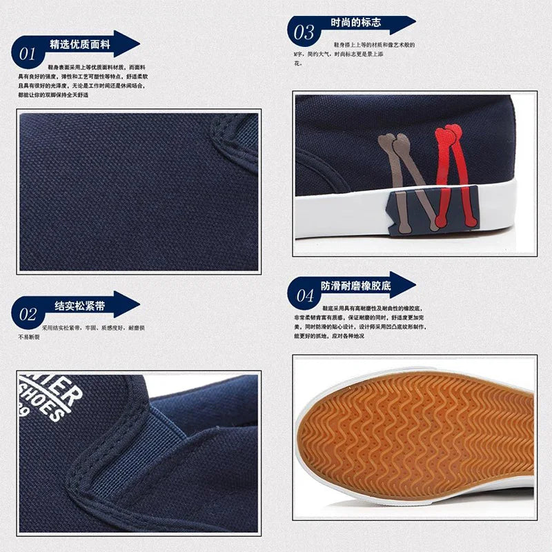 2023 New Canvas Shoes Men Summer Classic Loafers Men Casual Shoes Breathable Lazy Walking Flat Men Shoes Sneakers Plus Size 47 - Sun Studio