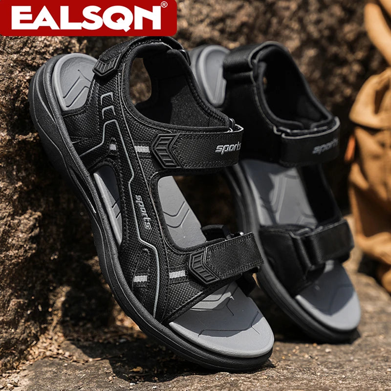 Classic Black Men's Sandals for Summer Wear-Resistant Breathable Beach Wading Shoes Outdoor Casual Walkig Sandals - Sun Studio