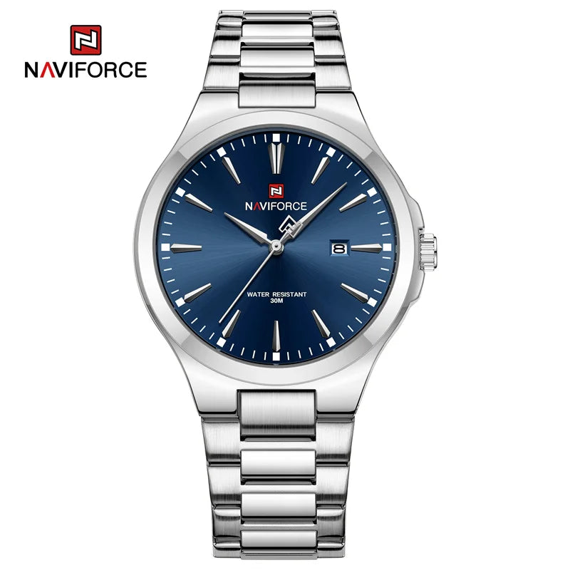 NAVIFORCE Original Fashion Watches for Men Stainless Steel Simple Elegant Clock Male Waterproof Wrist watch Relogio Masculino - Sun Studio