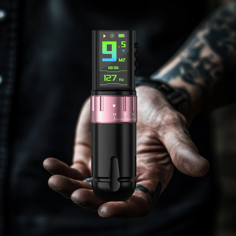 DM Venom Wireless Adjustable Stroke Tattoo Machine Adjustable Stroke 2.4-4.2mm With 2300mAh Powerful Color Screen Battery - Sun Studio