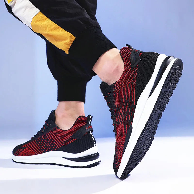 Men Sneakers Sports Lift  Height Increase Insole 6cm Mesh Plus Size 37-44