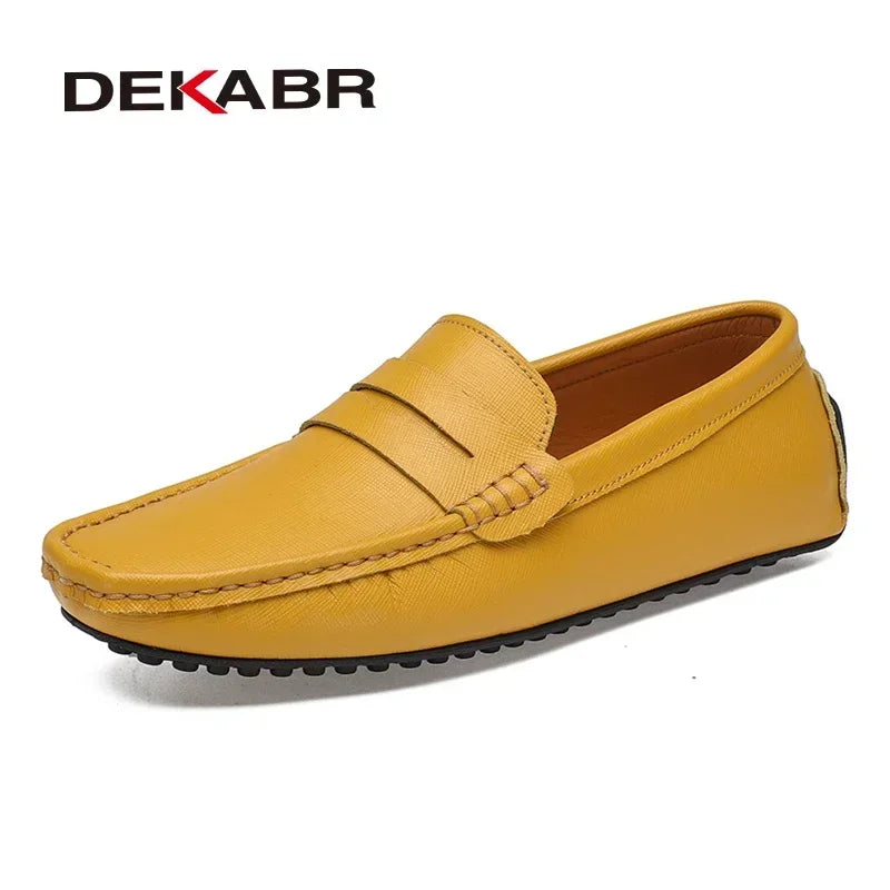 DEKABR Loafers Shoes Men Fashion Shoes New Spring Comfy Men's Flats Moccasins Classic Original Leather Men Casual Shoes - Sun Studio