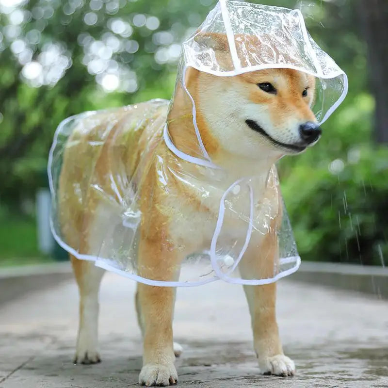 Pet Dog Puppy Transparent Rainwear Raincoat Pet Hooded Waterproof Jacket Clothes Soft PVC Small Dogs Raincoat Puppy Rain Poncho - Sun Studio