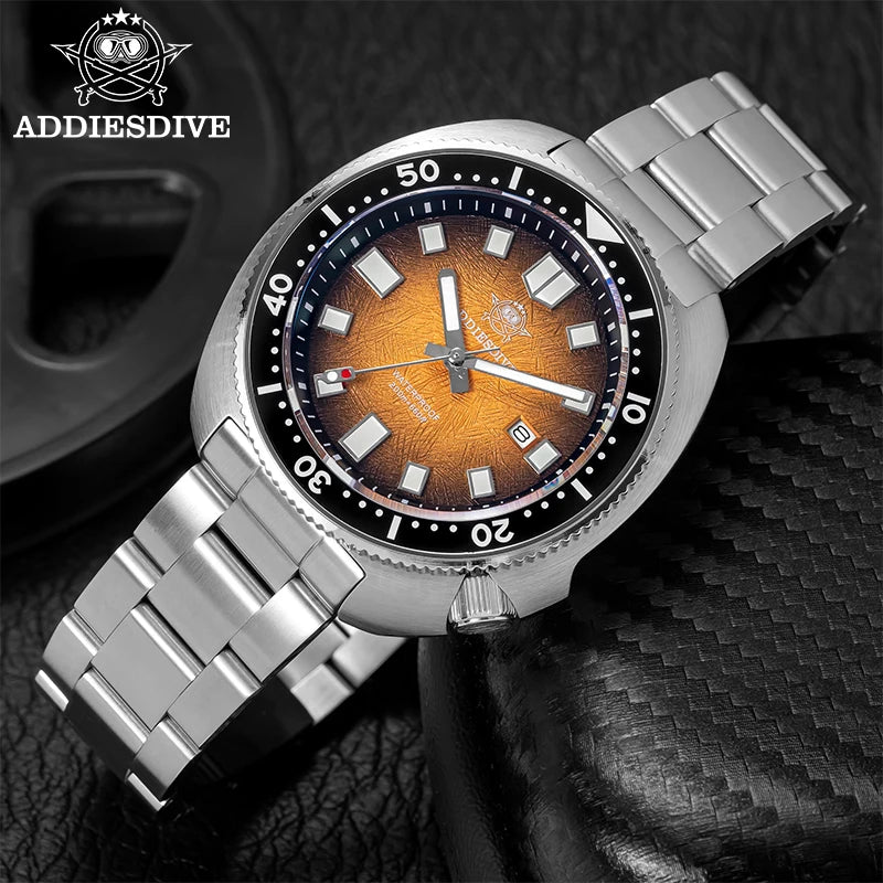 ADDIESDIVE Watch For Man AD2511 Sapphire Glass Window Display BGW9 Luminous 200M waterproof 316L Stainless Steel Quartz Watches - Sun Studio