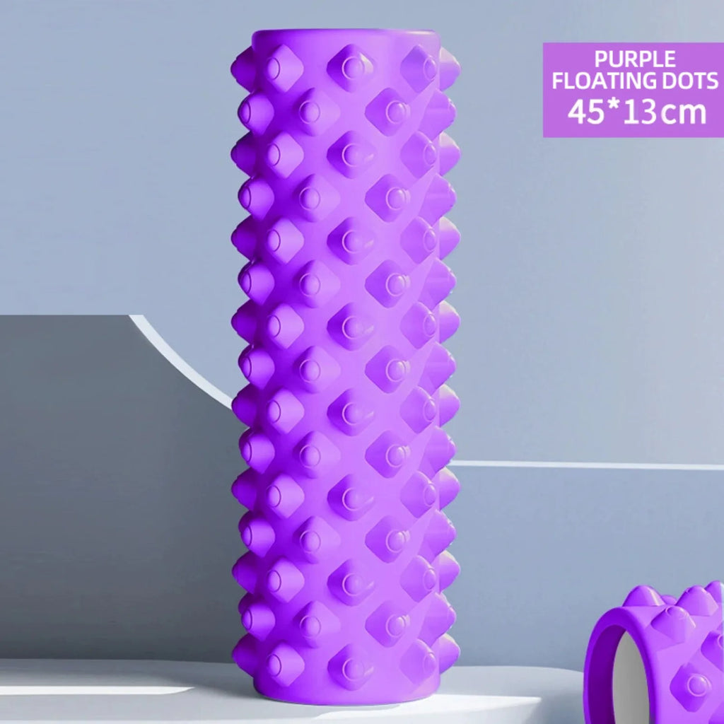 1 Pack – Hollow, Textured, Solid Color Massage and Yoga Roller / Portable Yoga Roller for Slimming Legs - Sun Studio