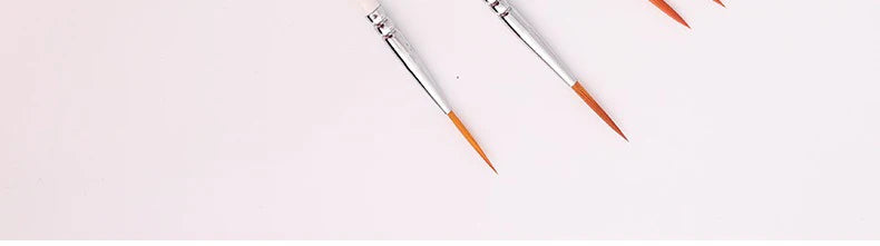 Artist Paint Brush 6 Pcs Set Thin Pen Extra Long Fine Point Liner Tip #000#00#0#1#2#3, Scale Models Nail Acrylic Oil Watercolor - Sun Studio