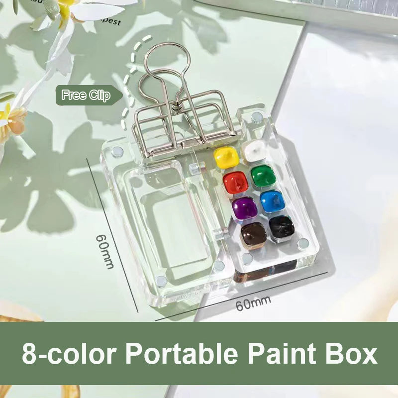 Transparent painting color panel, mini color boxes are convenient to carry with you, outdoor sketch watercolor and oil painting - Sun Studio