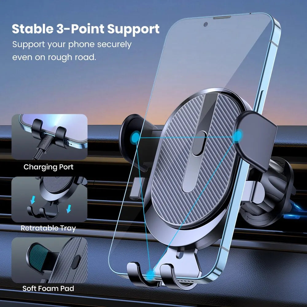 Universal Car Phone Holder 360° Rotatable Stand For Cell Phone Gravity Auto Phone Holder In Car Air Vent Clip Mount GPS Support - Sun Studio