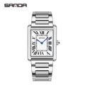 SANDA 9031/1108 Luxury Couple Quartz Watches for Men & Women, Waterproof Sport Casual Watch, Scratch Resistant Leather Strap