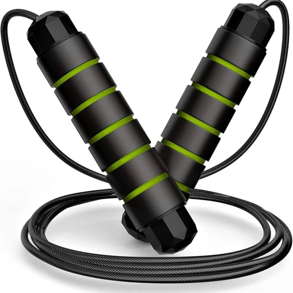 Jump Rope, Tangle-Free Rapid Speed Jumping Rope Cable with Ball Bearings for Women, Men, and Kids, Adjustable Steel Jump Rope - Sun Studio
