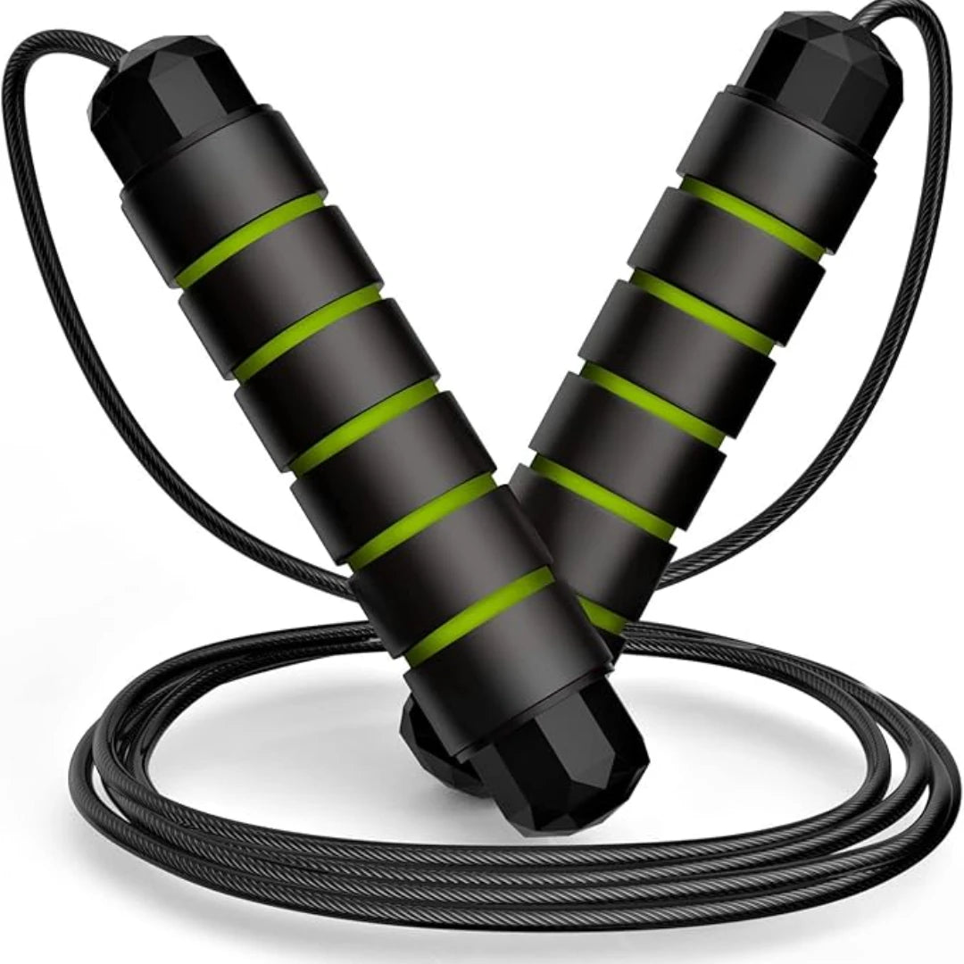 Jump Rope, Tangle-Free Rapid Speed Jumping Rope Cable with Ball Bearings for Women, Men, and Kids, Adjustable Steel Jump Rope - Sun Studio