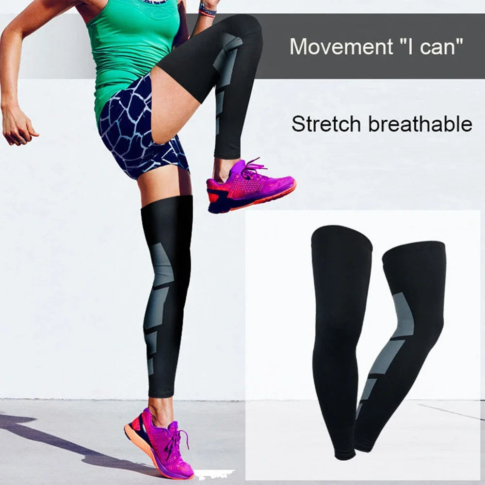 BraceTop 1 Pair Compression Long Socks Men Women Knee Fitness Knee Pad Anti Slip Support Thigh Long Stockings Leg Thigh Sleeves - Sun Studio
