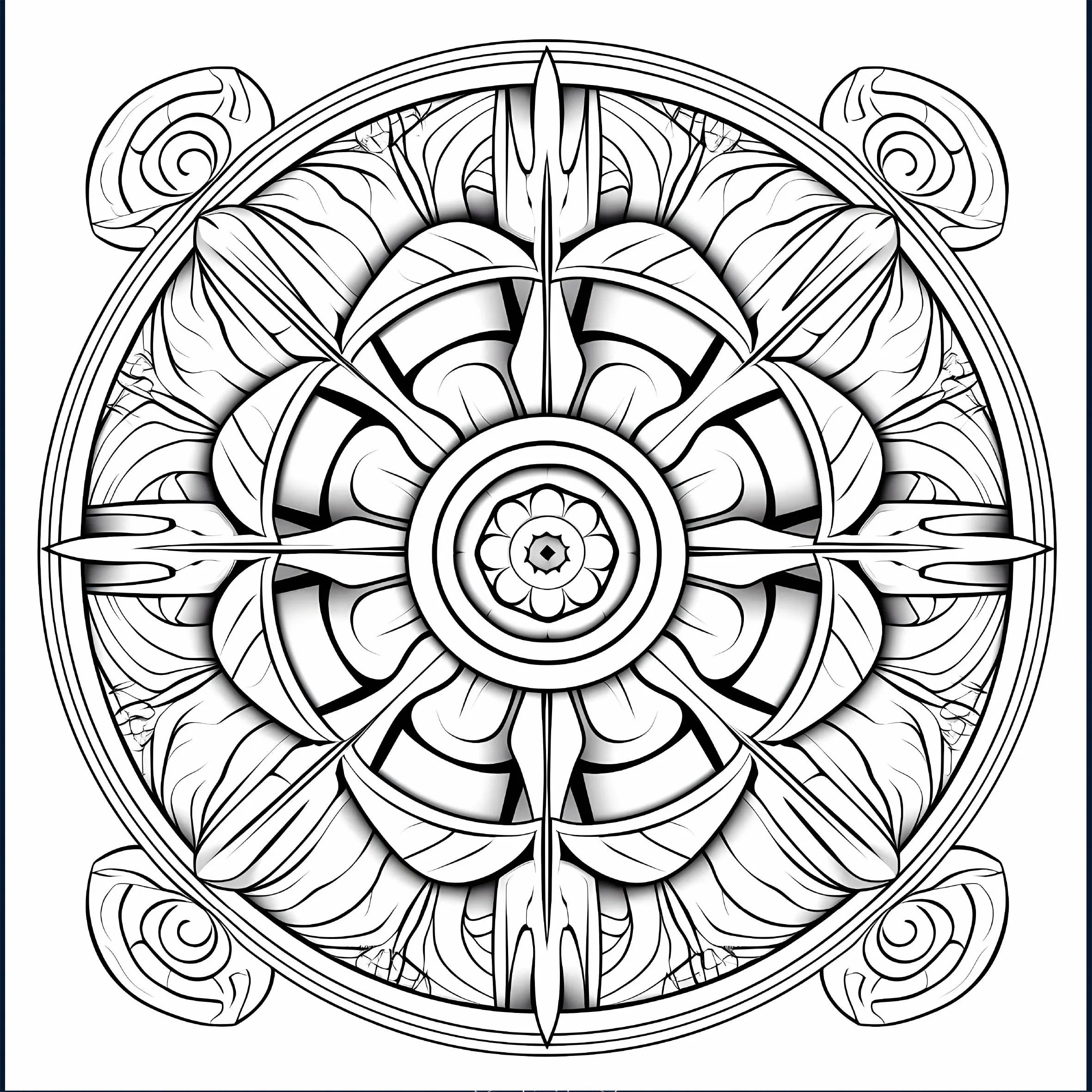 Mandalas Coloring Book for Adults: Stress Relief Adult Picture Book for Creative Color Practice - Sun Studio